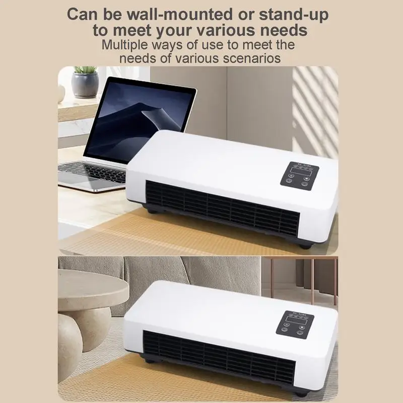 Wall Mounted Heater Mini Cooling And Heating Auto Defroster Fan With Remote Control For Bedroom Living Room