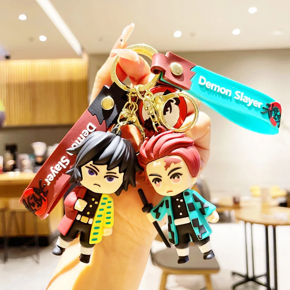 أنيمي شيطان القاتل كيميتسو لا يابا دمية شبح ليف المفاتيح شخصيات لطيف حقيبة قلادة سيارة المفاتيح حلقة المشجعين لعبة للهدايا