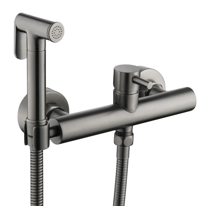 

High-Pressure Brass Flusher Set Bidet Toilet Eco-Friendly Floor Mounted Bathroom Hot Cold Water Spray Cross-Border