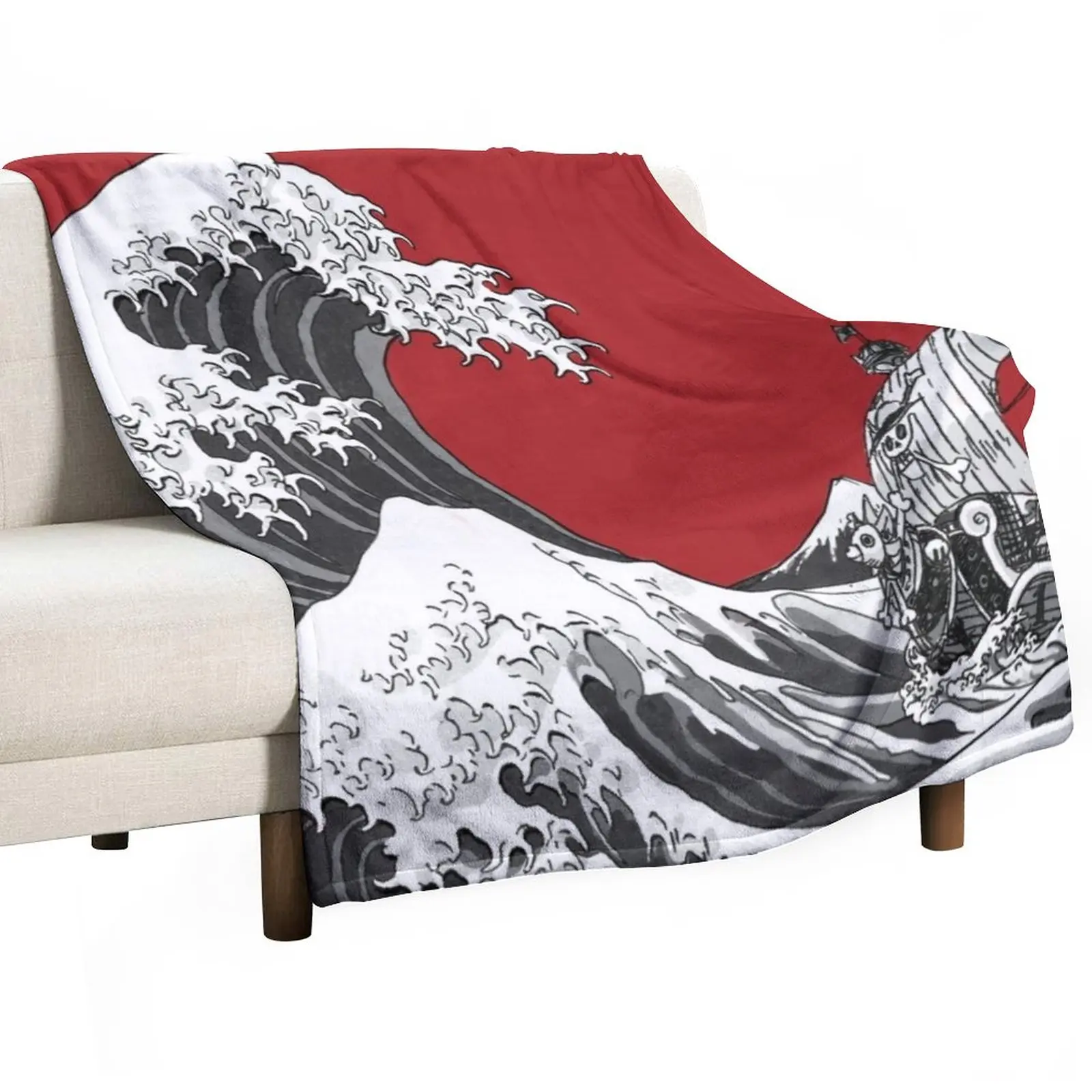 

RED The Great Wave Throw Blanket Furry Extra Large Throw Nap Fluffy Shaggy Blankets