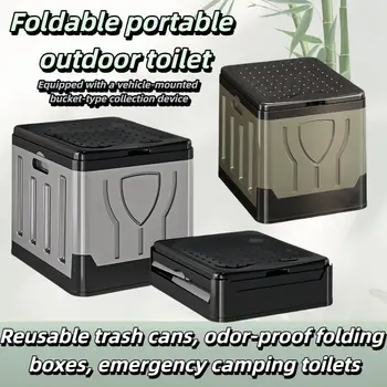 便攜式可折疊戶外馬桶,帶車載安裝桶,可重複使用,防異味,緊急露營衛生間解決方案 10 最佳銷售 廁所露營 - №7