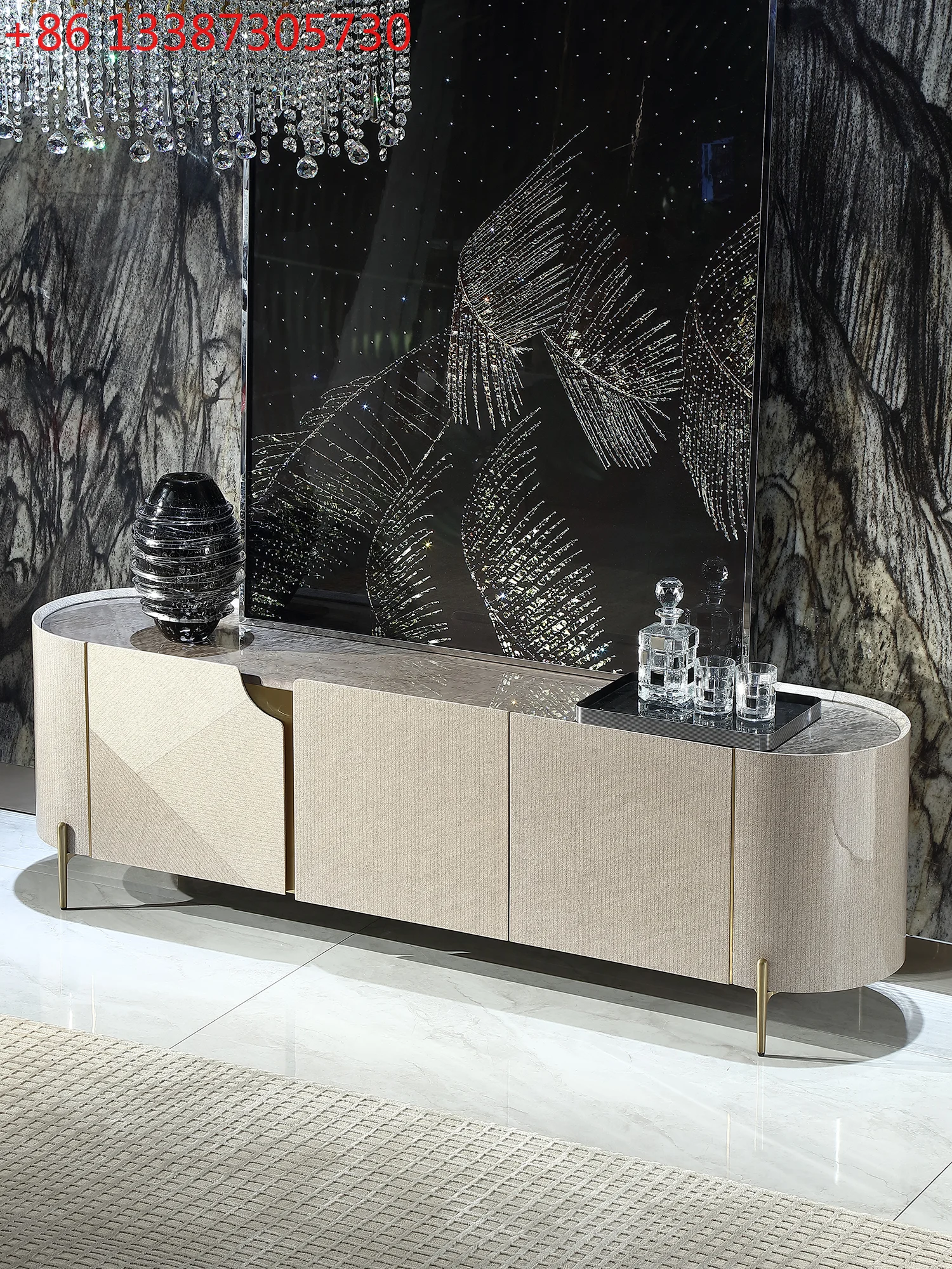 

Итальянский минималистичный телевизионный шкаф в стиле лайт-люкс для гостиной, низкий шкаф для хранения