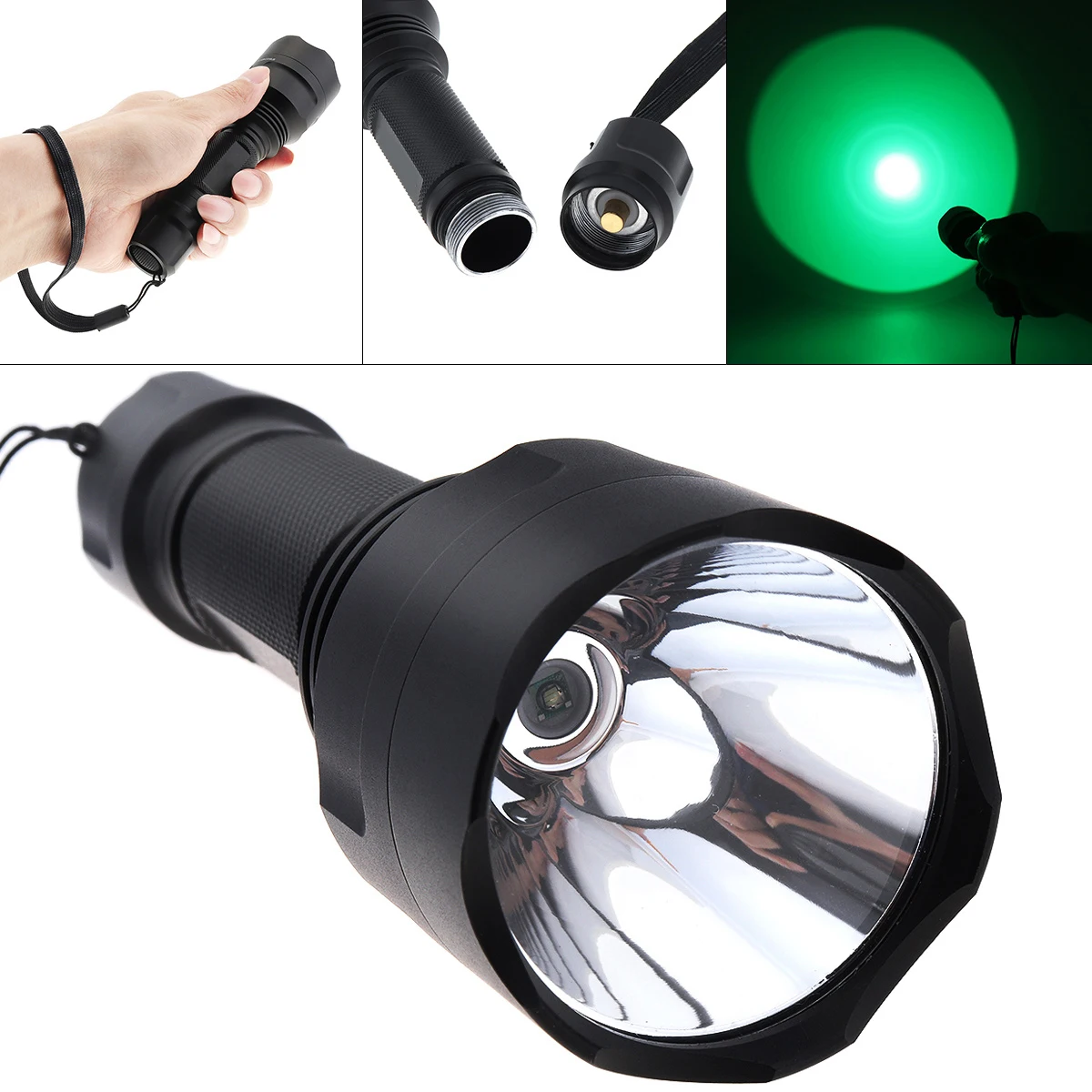 XPE Tactical Hunting LED Flashlight Waterproof Glare Flashlight with Green Light for Outdoor Activities /Hunting / Fishing