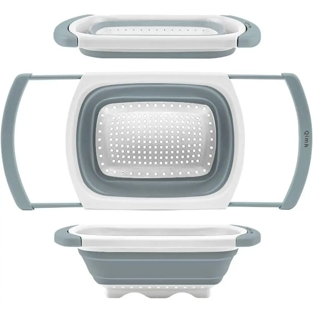 

Силиконовые кухонные сита с выдвижными ручками для овощей, фруктов и пасты, 6-квартовые, без BPA