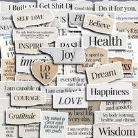 60pcs Vintage Inspirational Stickers - Matte Finish, Tear-Off Design for Scrapbooking, Journaling & DIY Crafts
