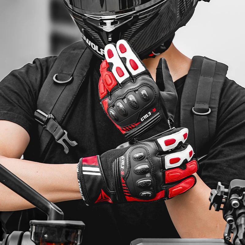 

Summer Breathable Full Finger Motorcycle Gloves Non-slip Wear-resistant Motocross Racing Gloves Touch Screen Moto Biker Gloves
