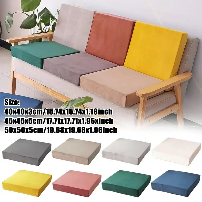 Plus Hard High Density Sponge Sofa Cushion Solid Wood Redwood Window Mat Tatami Chair Linen Cloth Square Cushion  Floor Cushion