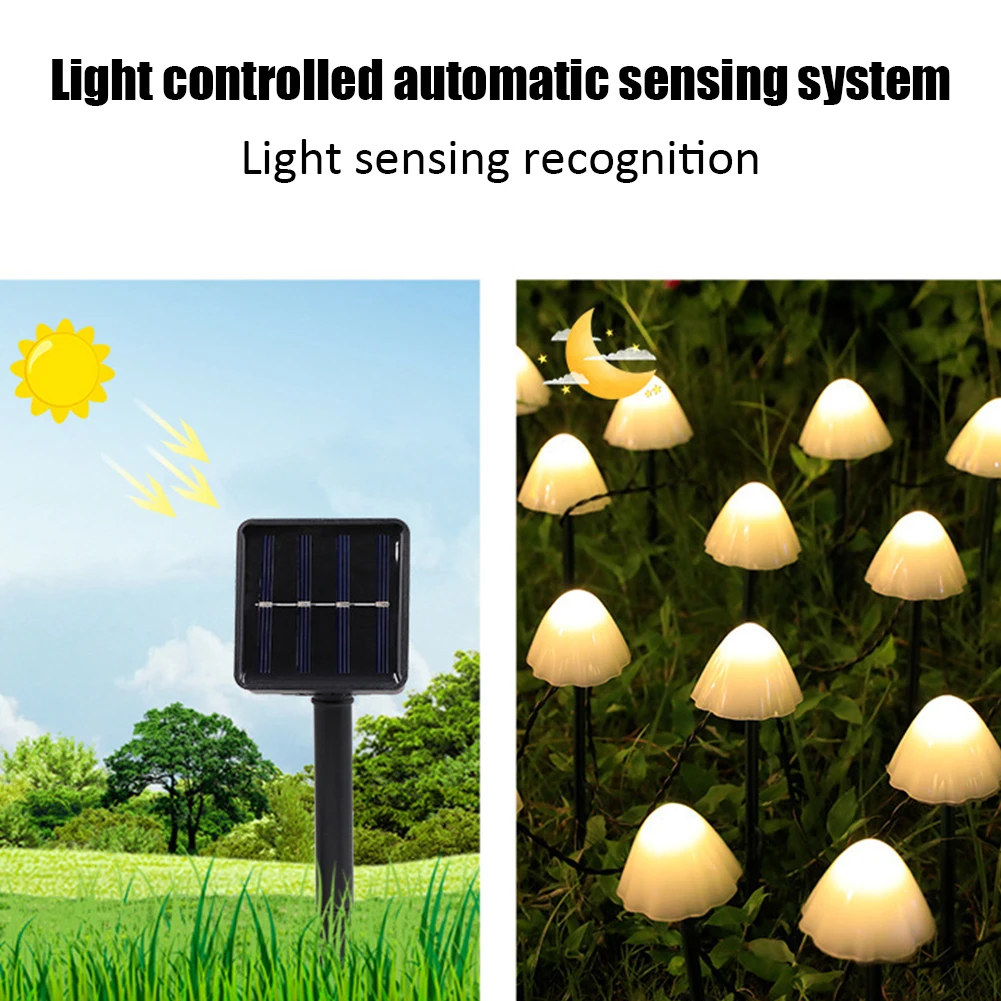 Nieuwe Led Champignons Verlichting Op Zonne-Energie Verlichting Met 8-Mode Verlichting 10 Paddestoelvormige Led-Verlichting Bodemschakelaar Paddenstoel Zonne-Energie Verlichting