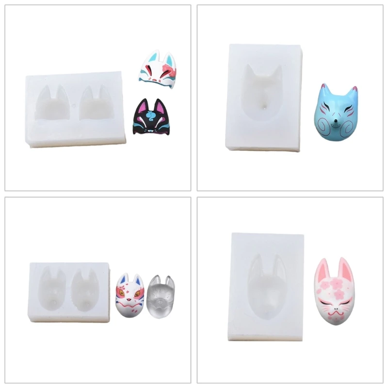 Easy to Use Epoxy Resin Glue Mold for Mask Clay Crafts Foxes Mask Moulds for Theater Performances and Costume Parties