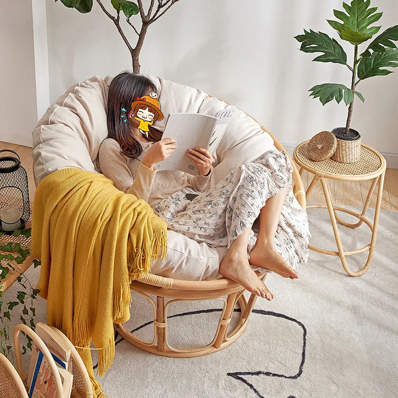 

Lazy sofa single radar rattan chair balcony rattan leisure girls bedroom home dormitory reading human kennel