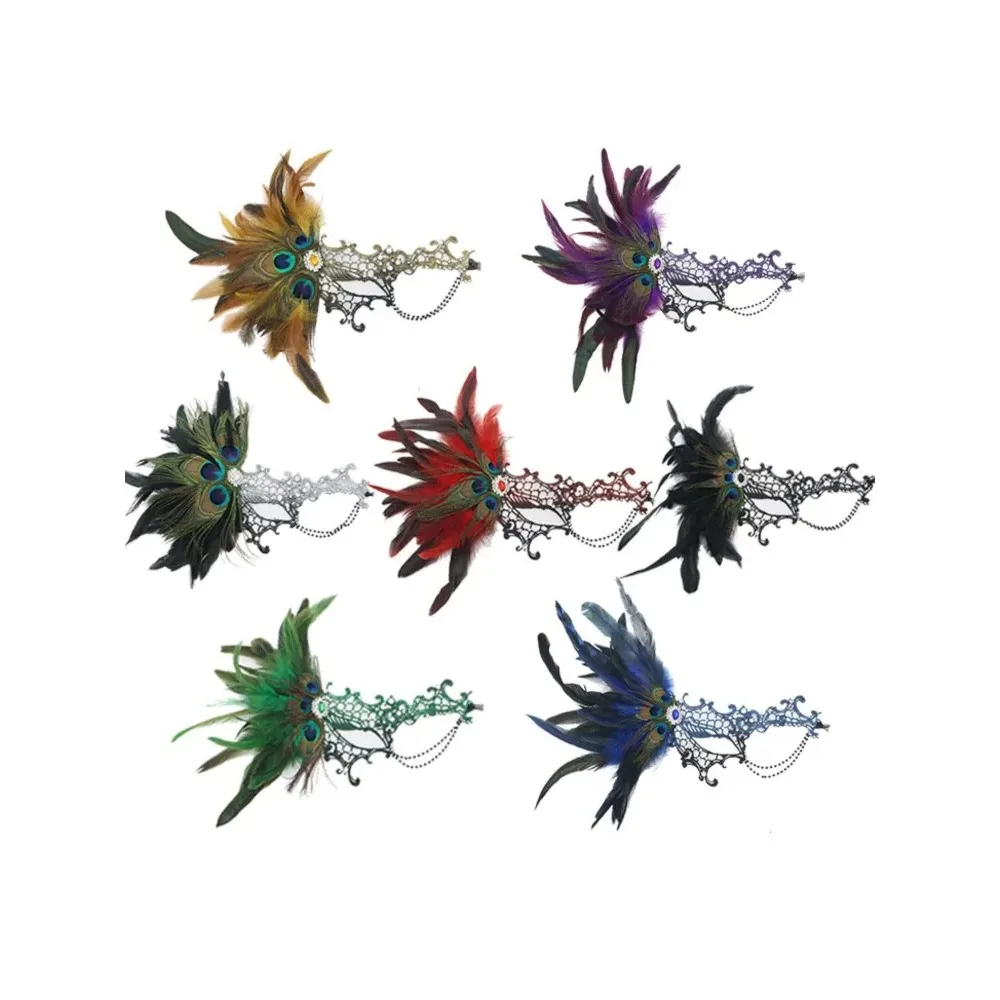 قناع عين مثير ريشة المياه الماس شرابة البندقية حفلة تنكرية الكرة هالوين زي حفلة تنكرية الدعائم سيدة قناع الوجه