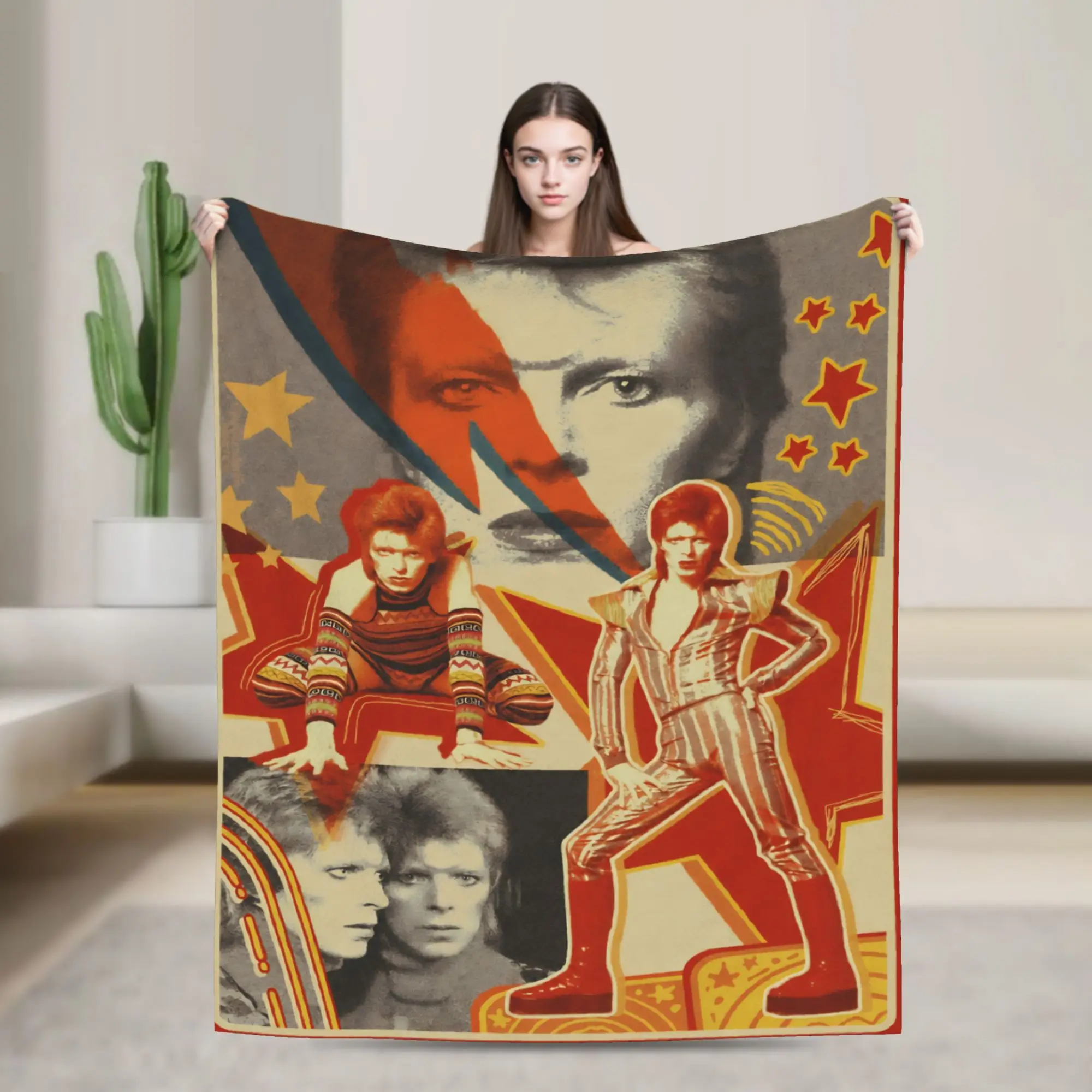 Davides Bowies Blanket Multi-size Super Soft and Warm  Throw Blankets for Couch Sofa and Bed