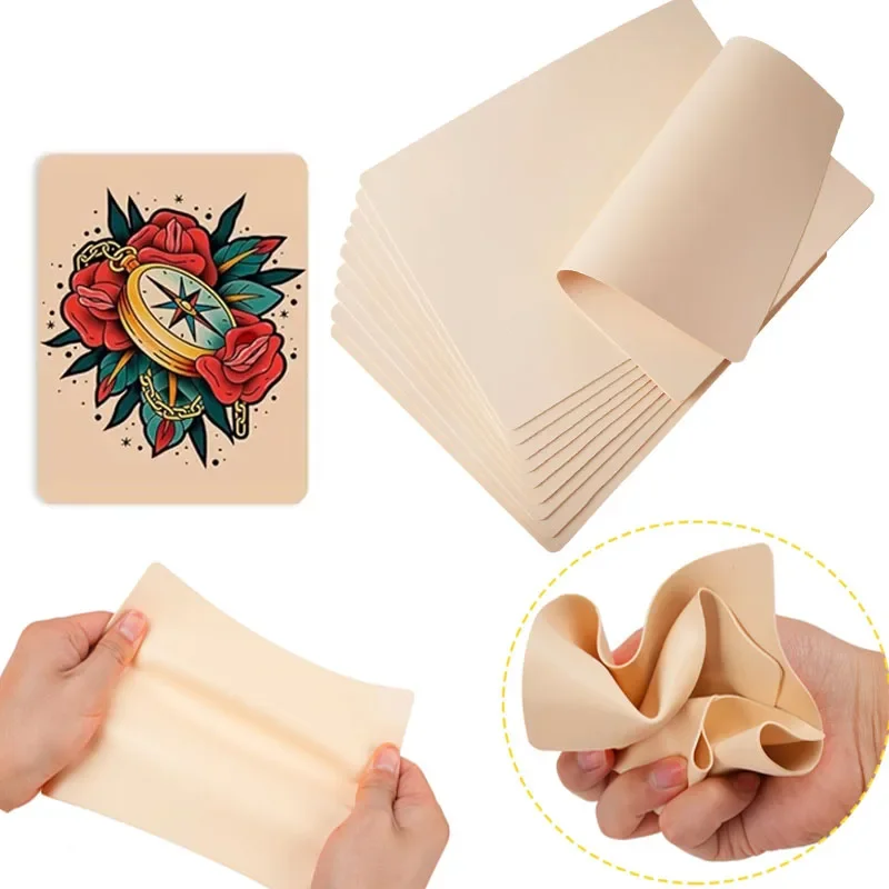 

1-100PCS Tattoo Blank Practice Skin Eyebrow Paint Double Side Synthetic Leather Pink Tattoo Beginner Fake Skin Exercise Tool