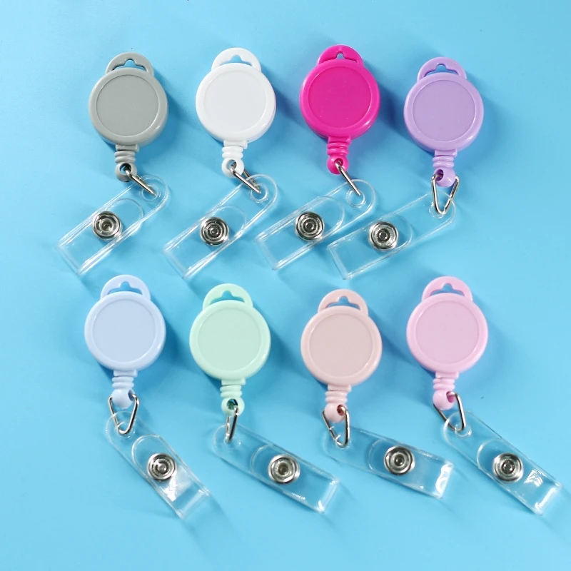 Retractable Pull Badge ID Lanyard Name Tag Card Badge Holder Reels Key Ring Chain Clips School student office no metal clips