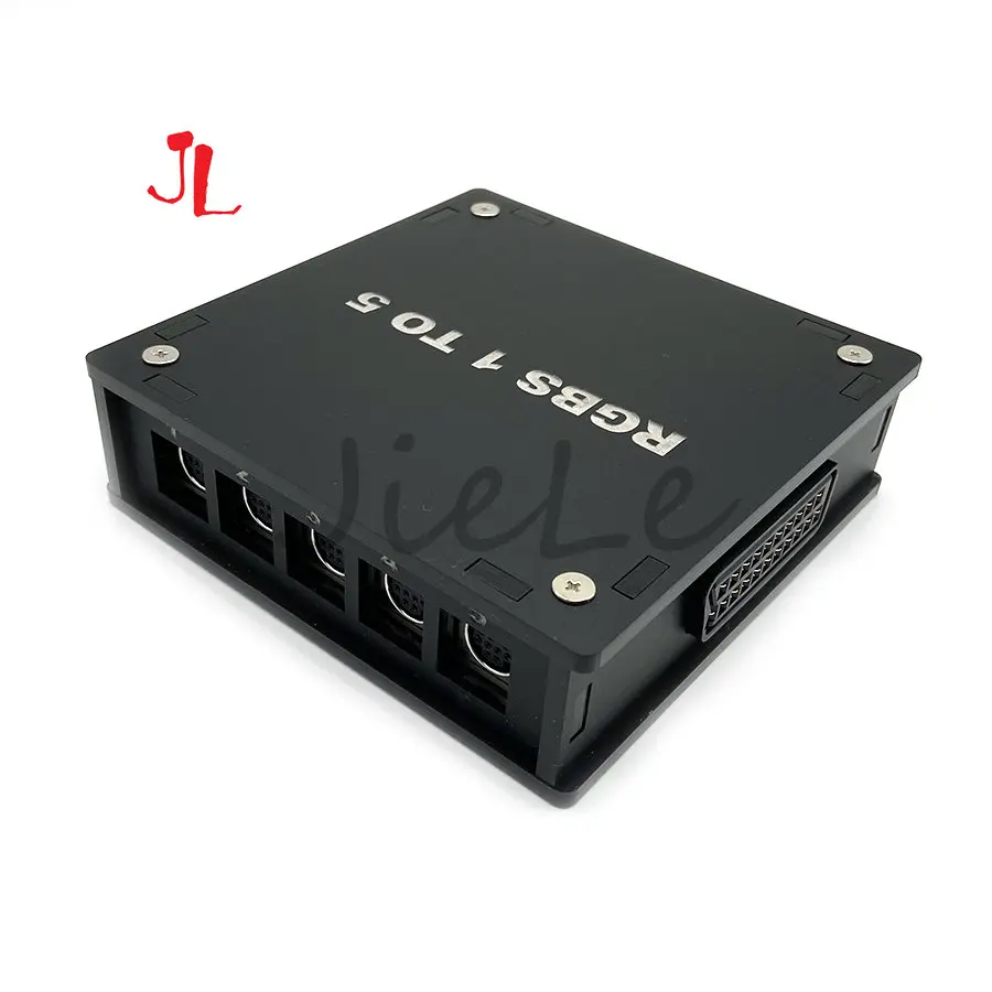 RGBS/SCART 1 In 4/5 Out Distributor Converter Acrylic Case Video Switcher RGBS Splitter Auto Converting Board Arcade Game Device