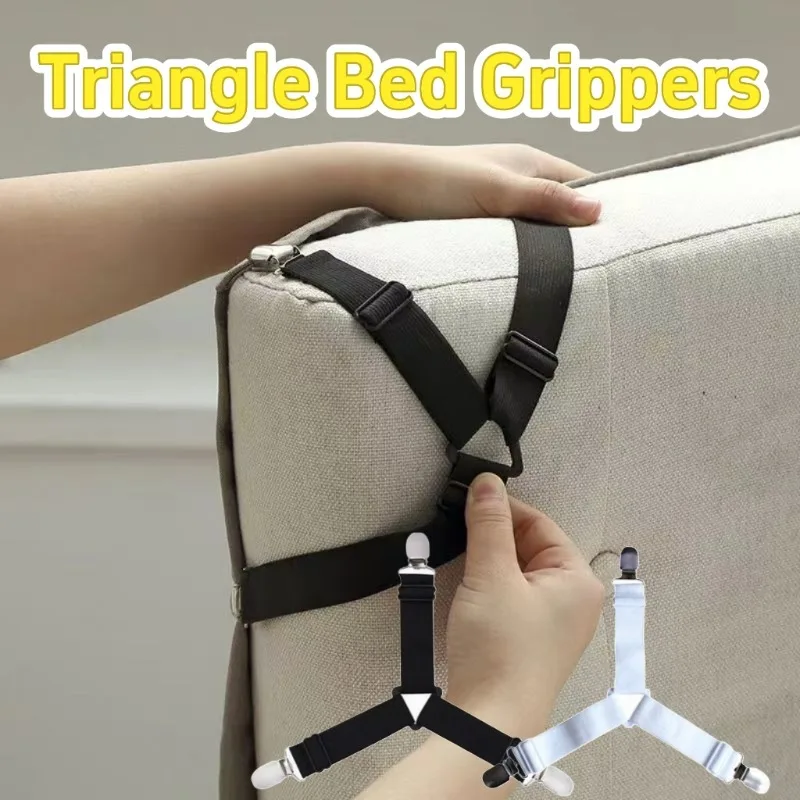 4Pcs/lot Bed Sheet Fasteners Holder Gadgets for Bed Sheet Organizer Mattress Cover Clip for Home Elastic Straps Adjustable Clips