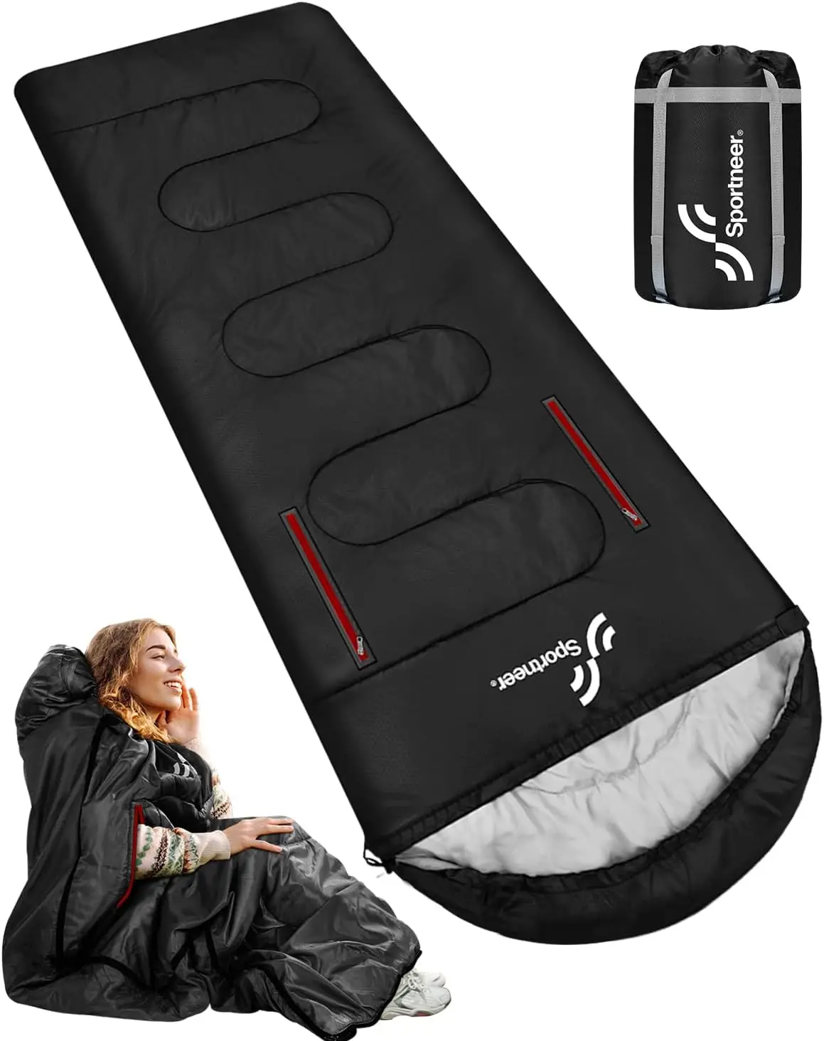 

Sportneer Sleeping Bag: Wearable for adults & kids. Waterproof, for camping, hiking, etc. Keeps warm in -6 to 10 C.