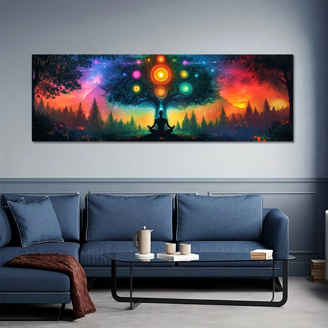 5D DIY Diamond Paintings Full Mosaic Large Vertical Chakra Tree of Life Chakra Meditation Art Diamond Embroidery Cross-Stitch