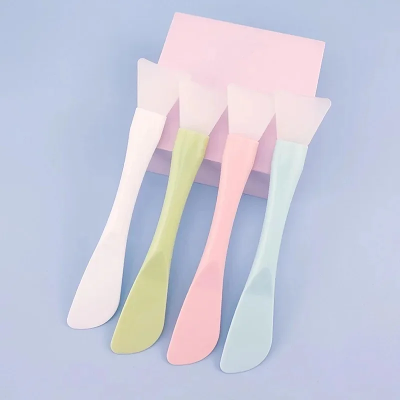 4-24Pcs Silicone Facial Mask Brush Soft Head With Scraper Integrated Dual-Use Mud Film Brush DIY Film Adjusting Beauty Tool
