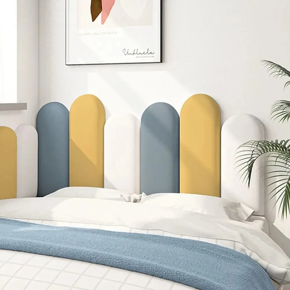 1pc 7.87x19.68in Headboard Tatami Soft Bag Wall Circumference Bedside Backrest Wall Stickers Cushion Anti-collision Wall Board