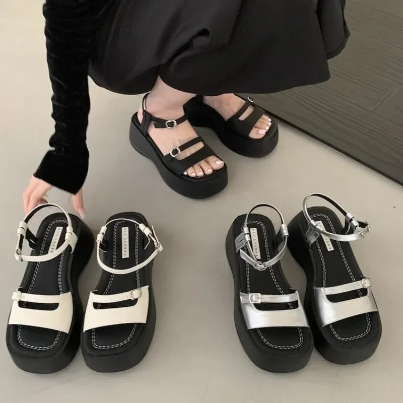 Platform Sandals Women Wear Fashion Korean Version To Match The Platform Shoes Korean Version Simple Buckle Sandals