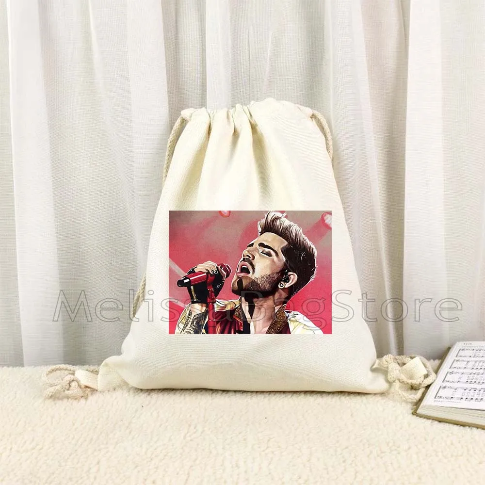 Adam Lambert Singer Poster Fan Cute Gifts Canvas Drawstring Bag Soccer Backpack Gym Sackpack Gifts String Bag for Hiking Sports