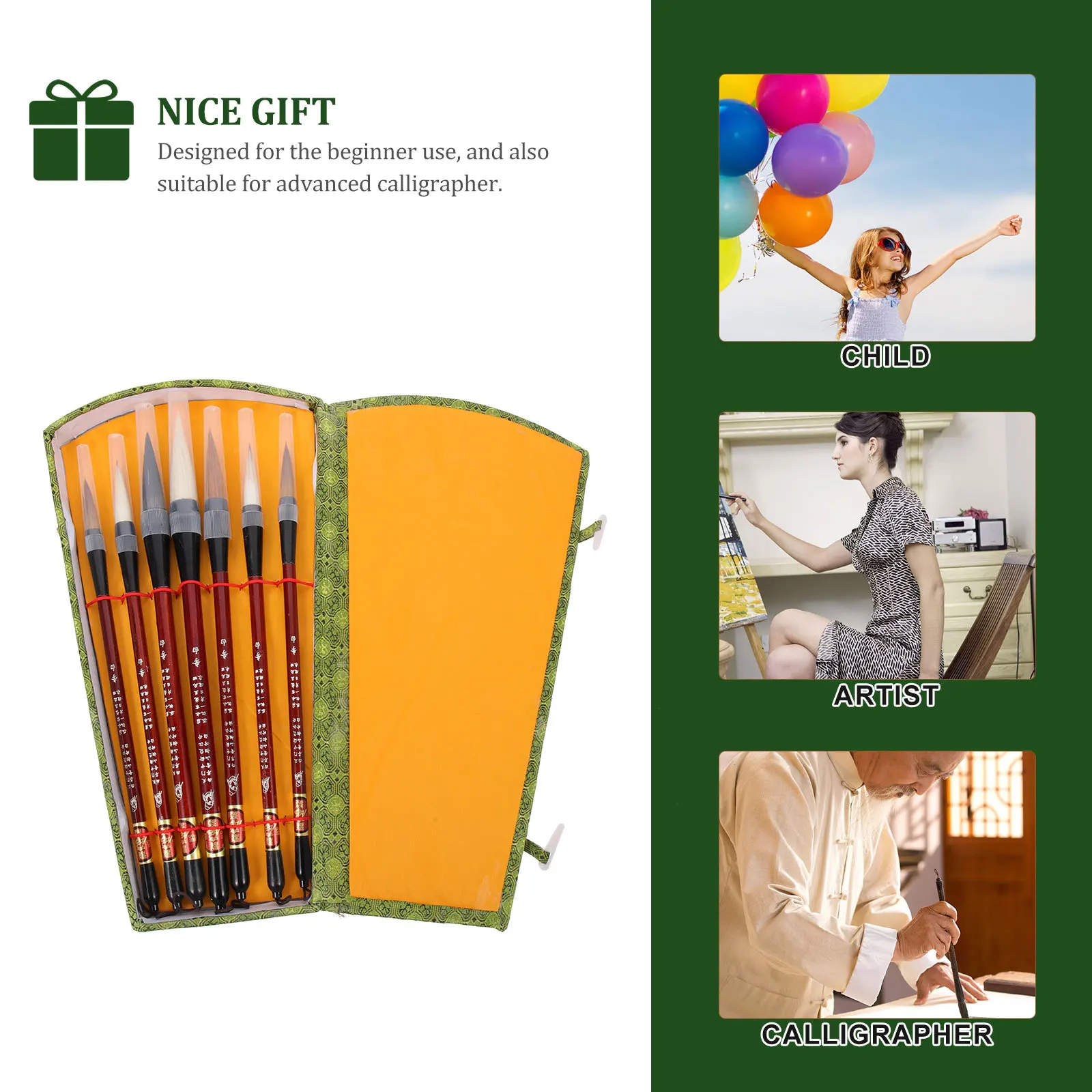 

1Set Chinese Calligraphy Brush Set Premium Watercolor Painting Pen with Smooth Writing Fine Tip for Art Drawing Professional