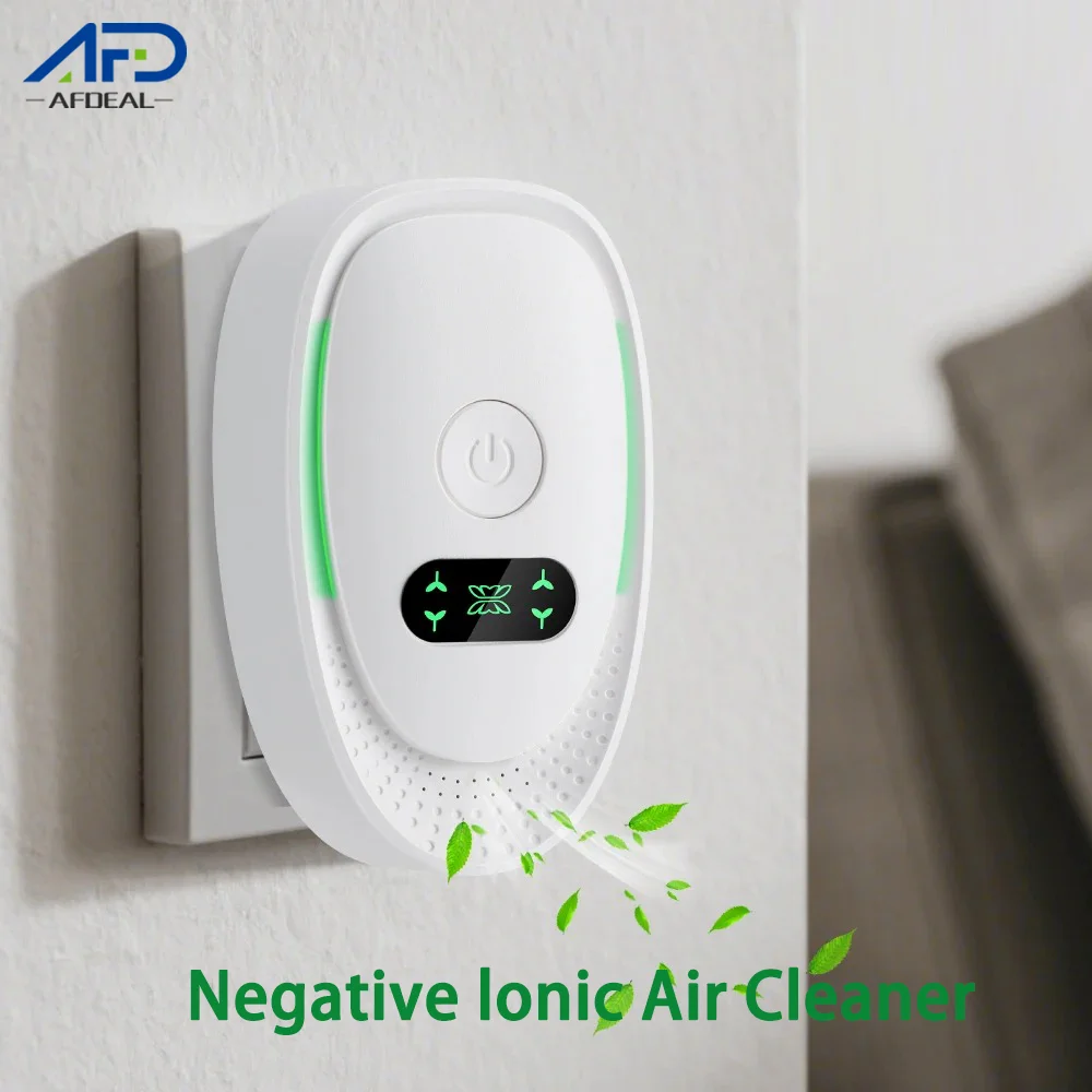 Plug-in purificador de ar gerador de íons negativos mini ionizador de ar poeira fumaça odor remover para casa banheiro pet purificador de ar ambientador