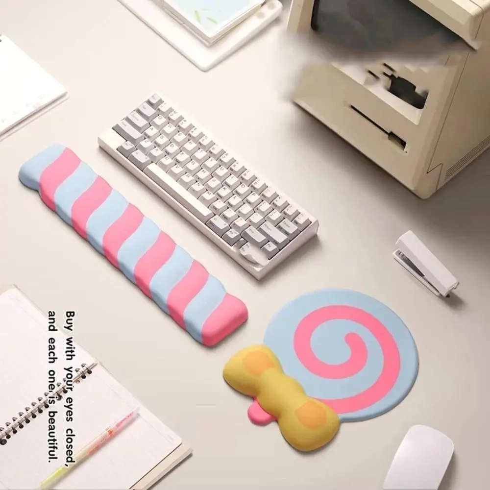 

Slow Rebound Lollipop Wrist Mouse Pad Non-Slip Comfort Wrist Support Mouse Pad Waterproof Wrist Rest Keyboard Hand Cushion