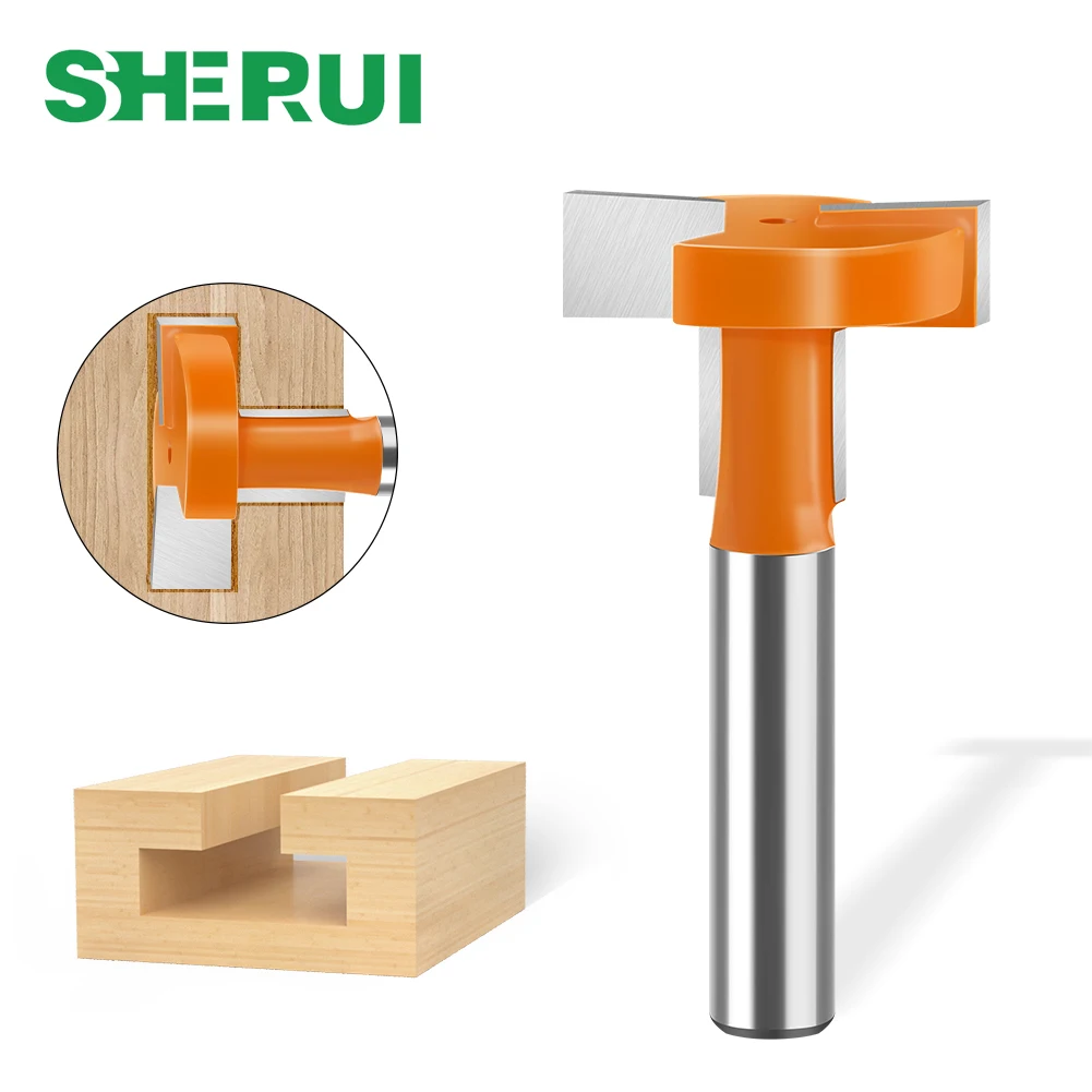 1pc 8mm Shank Straight Edge T-Router Bit Slotting Router Bit Hook Milling Router Bit  Woodworking milling Cutter