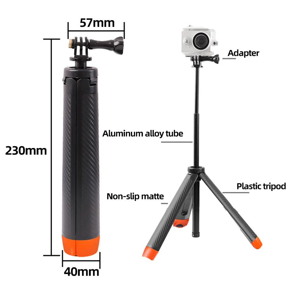 Floating Hand Grip Tripod Extendable Holder for GoPro Hero 13 12 11 10 9 Insta360 SJCAM AKASO DJI Osmo Action Camera Accessories