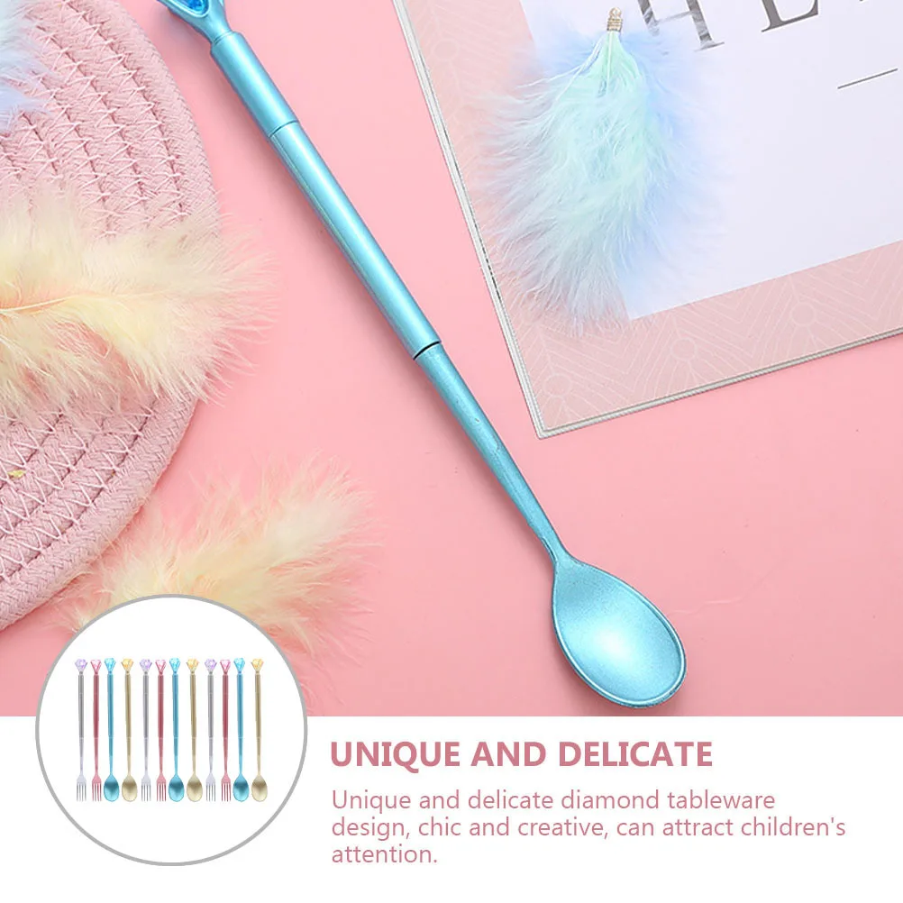 

12Pcs Creative Diamond Tableware Gel Pens for Students Office School Smooth Writing Water Resistant Ink Signature Pens