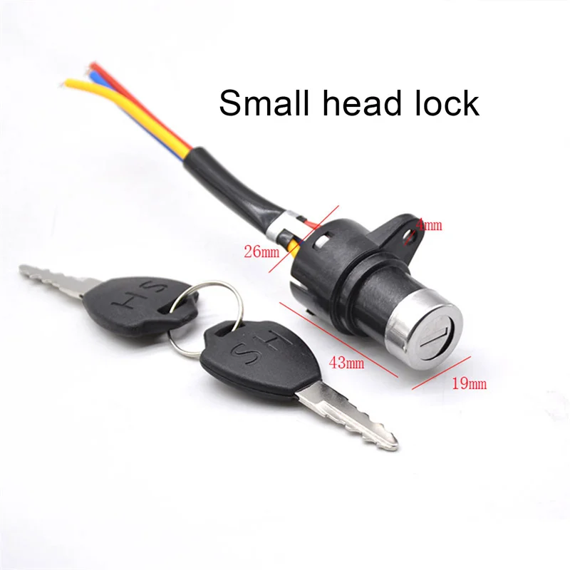 Ignition Switch Key Power Lock Universal Electric Bicycle Biking Portable Dustproof Cycling Parts for Electric Scooter