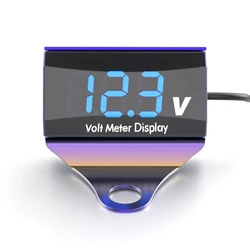 Motorcycle DC 10-150V Digital Voltmeter LED Display Waterproof Voltage Tester Battery Moniter Gauge with Bracket