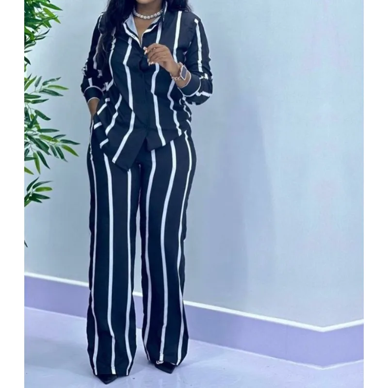 بدلة جديدة لعام 2025، بناطيل قميص غير رسمية بأكمام طويلة، ملابس نسائية #3