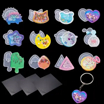 Hot Shaker Stampi in silicone Resina epossidica Orso Stella Popsicle Shaker Stampo Portachiavi Charms Stampo lucido Gioielli fai da te Strumento artigianale