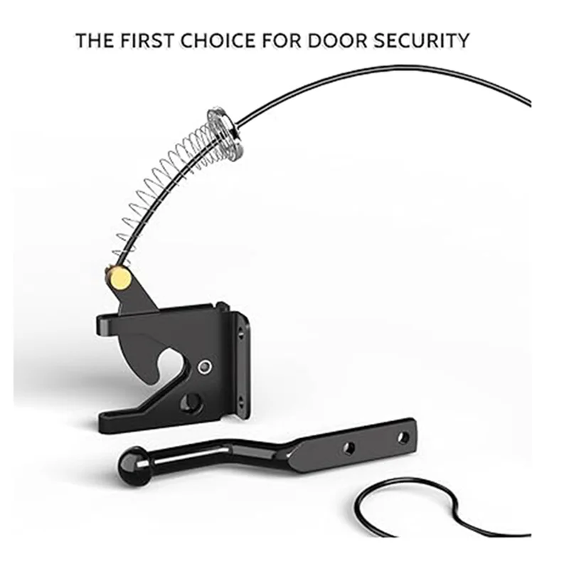 4 SZTUK zatrzask do drzwi ze ściągaczem sprężynowym, zamek do drzwi ogrodzeniowych, mały zamek do ogrodzenia z liną, odpowiedni do bram ogrodzeniowych, łatwy w użyciu