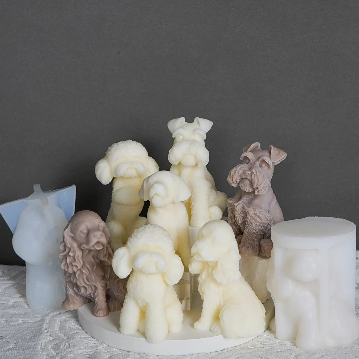 3D Golden Retriever Labrador Candle Silicone Mold Poodle Teddy Dog Painting Plaster Decor Animal Puppy Chocolate Making Kit Gift