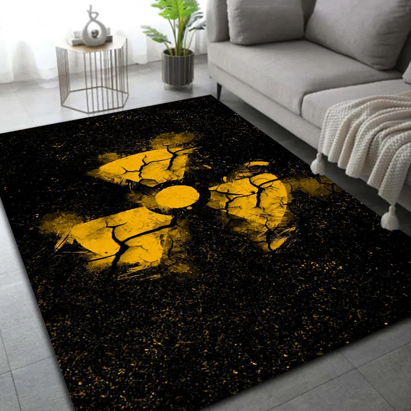 15 Sizes burning radiation hazard logo Pattern Rug for Living Room Area Carpet Bathroom Mat Creative Doormat Bedroom Mat Home