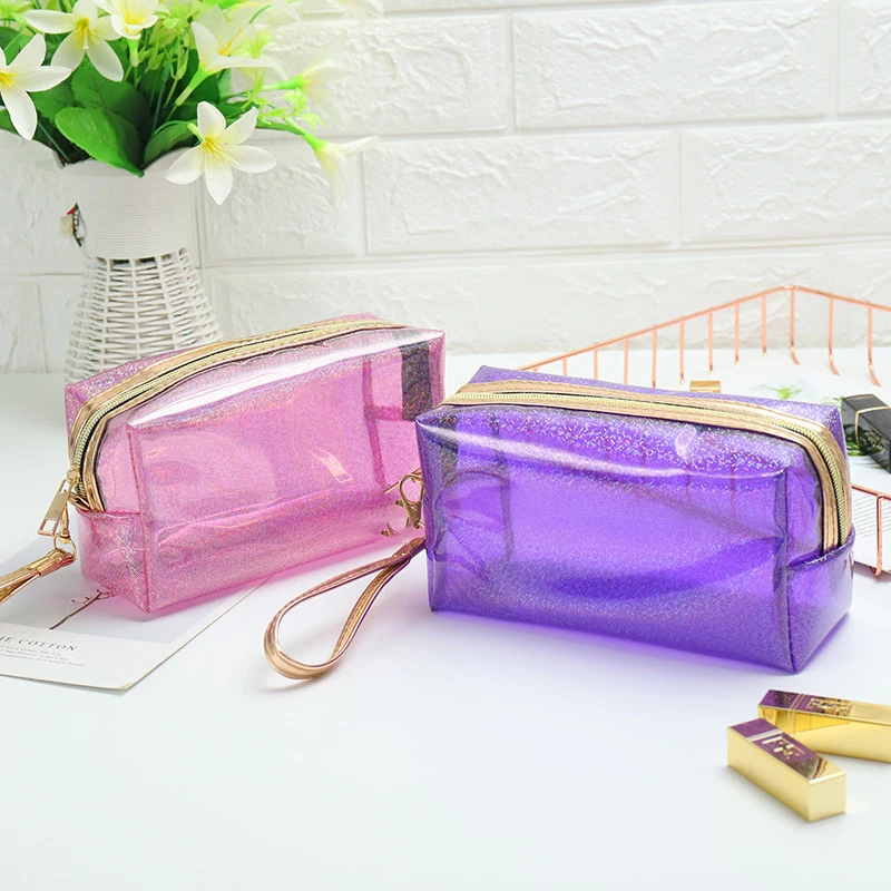 Transparent Makeup Kits Storage Bag Female Toiletry Swimming Bag Organizer PVC Women\'s Beauty Case Cosmetic Bag Cosmetiquera