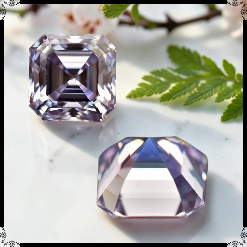 Moissanit-Stein in verschiedenen Farben, Asscher-Schliff, VVS1-Reinheit, loser Edelstein für Schmuck. – Detail 2
