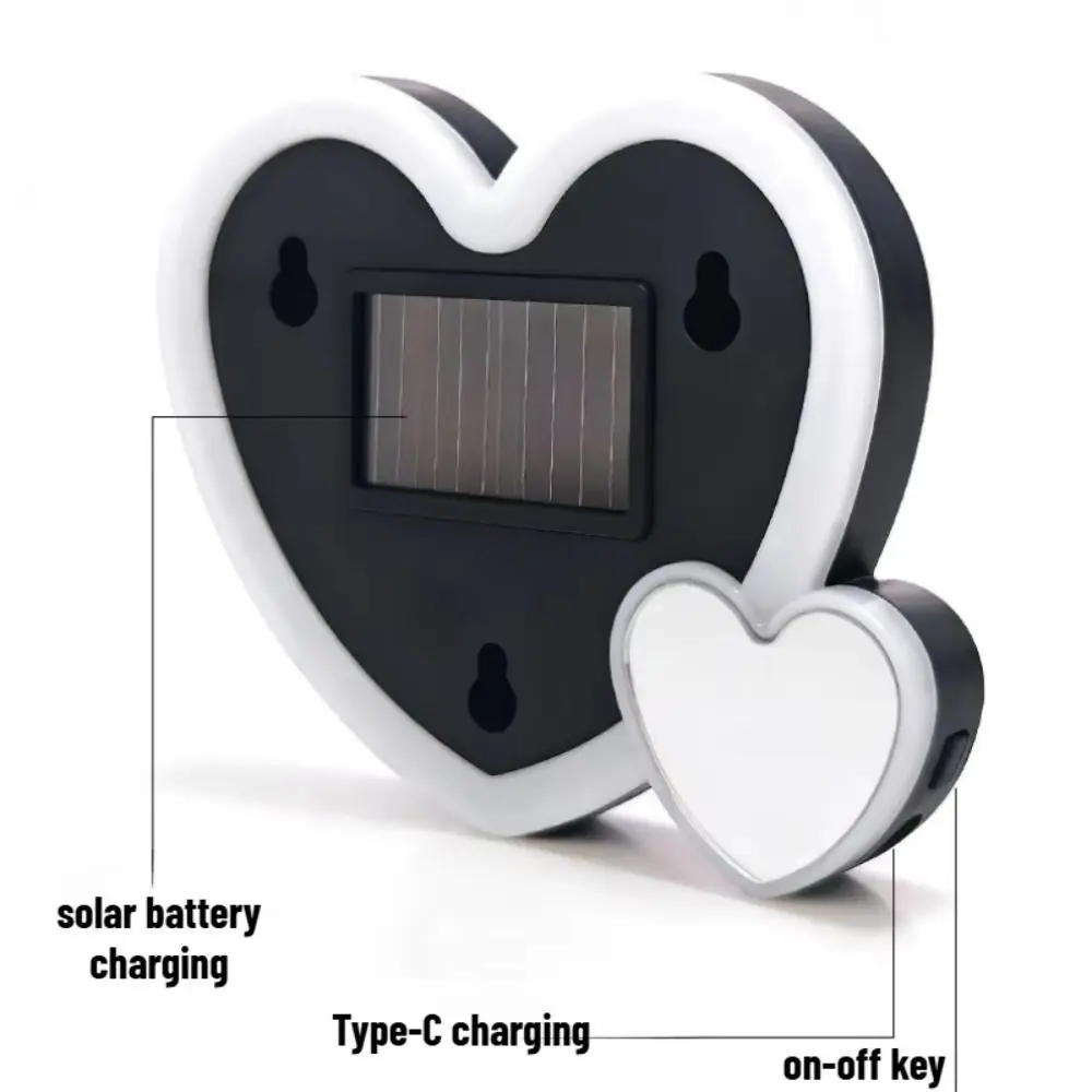 Wireless Car LED Heart Light Easy Installation Light/Vibration Sensing Solar Powered Car Neon Light Dual Heart Shape