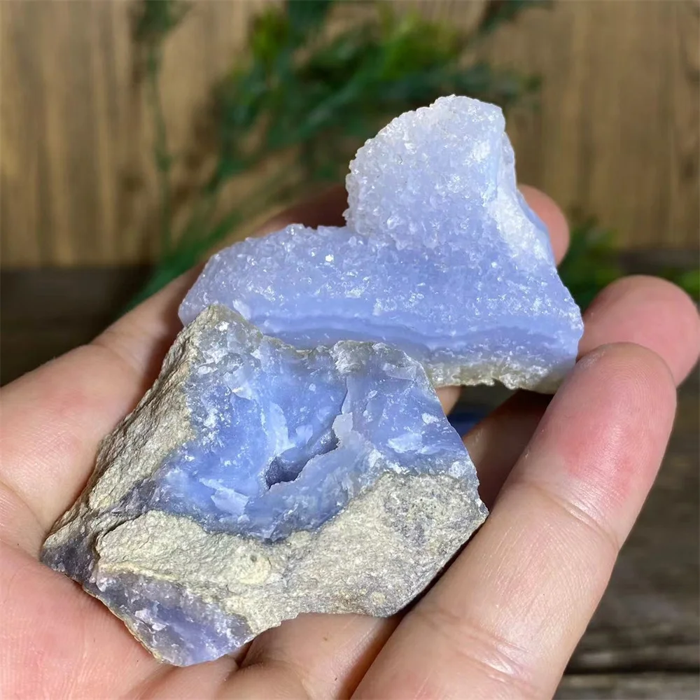 Blue Lace Agate Raw Specimen Druzy Crystal Natural Stone Quartz  Gemstones Minerals Spiritual Ornaments Home Decoration