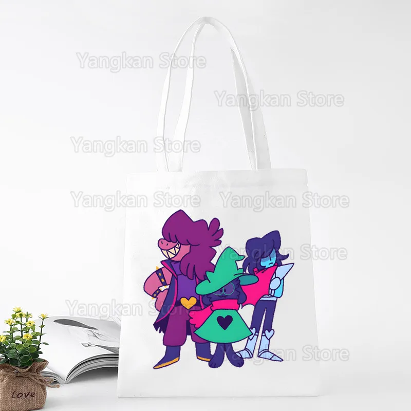 حقيبة تسوق Deltarune للمتسوقين صديقة للبيئة من القماش القطني للمتسوقين Bolsas De Tela حقيبة تسوق قابلة لإعادة الاستخدام Sacolas