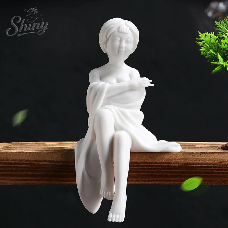 

Ceramic Chinese Style Zen Lady Ornaments Creative New Chinese Home Living Room Entrance Character Crafts Furnishings