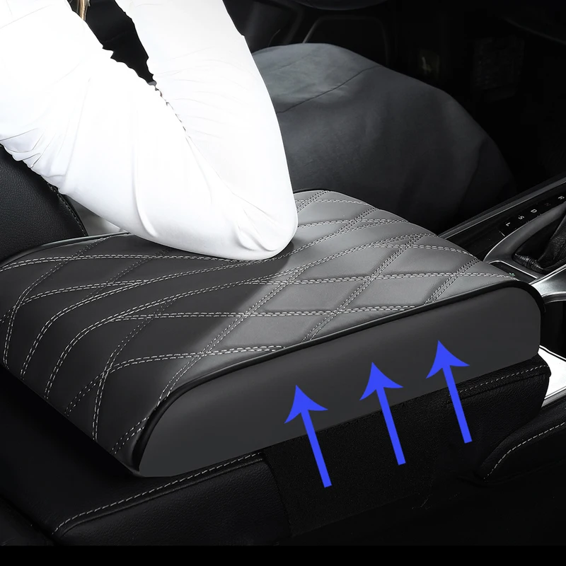 Car Armrest Box Height Pad Universal Leather Memory Foam Height Pad Universal Auto Center Armrest Protective Cushion Support