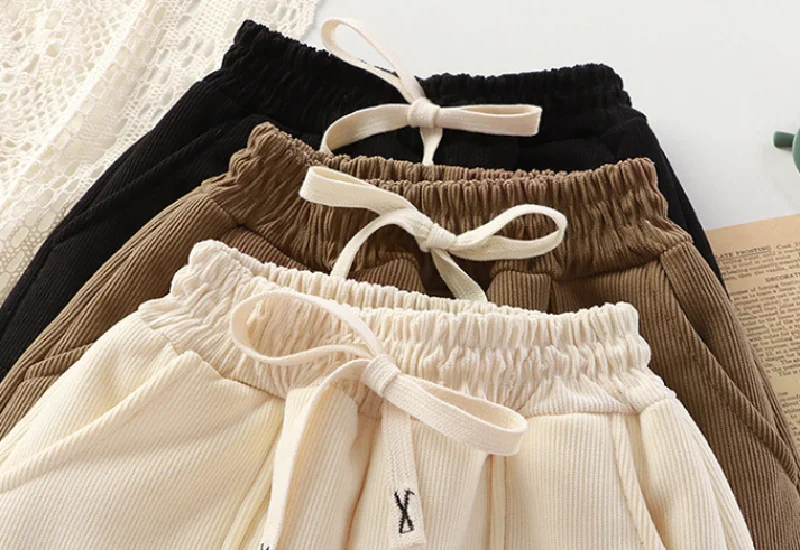 Kinderhosen mit Fleecefutter für Jungen und Mädchen, dicke, warme Samthose für Herbst und Winter, gefütterte Freizeithosen, Kinderkleidung 3-12 Jahre – Detail 7