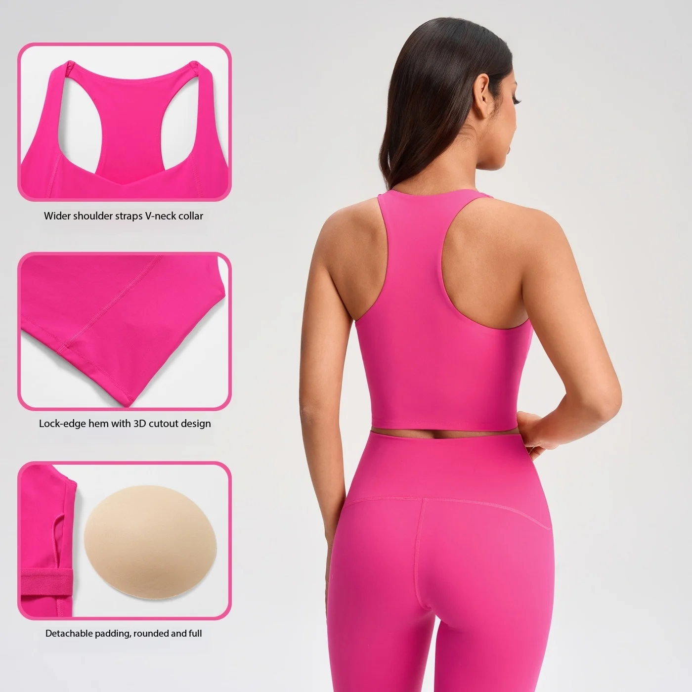 Lemon Sports yoga bra with U-shaped back, high-quality sports bike, fitness running, breathable quick drying women's bra