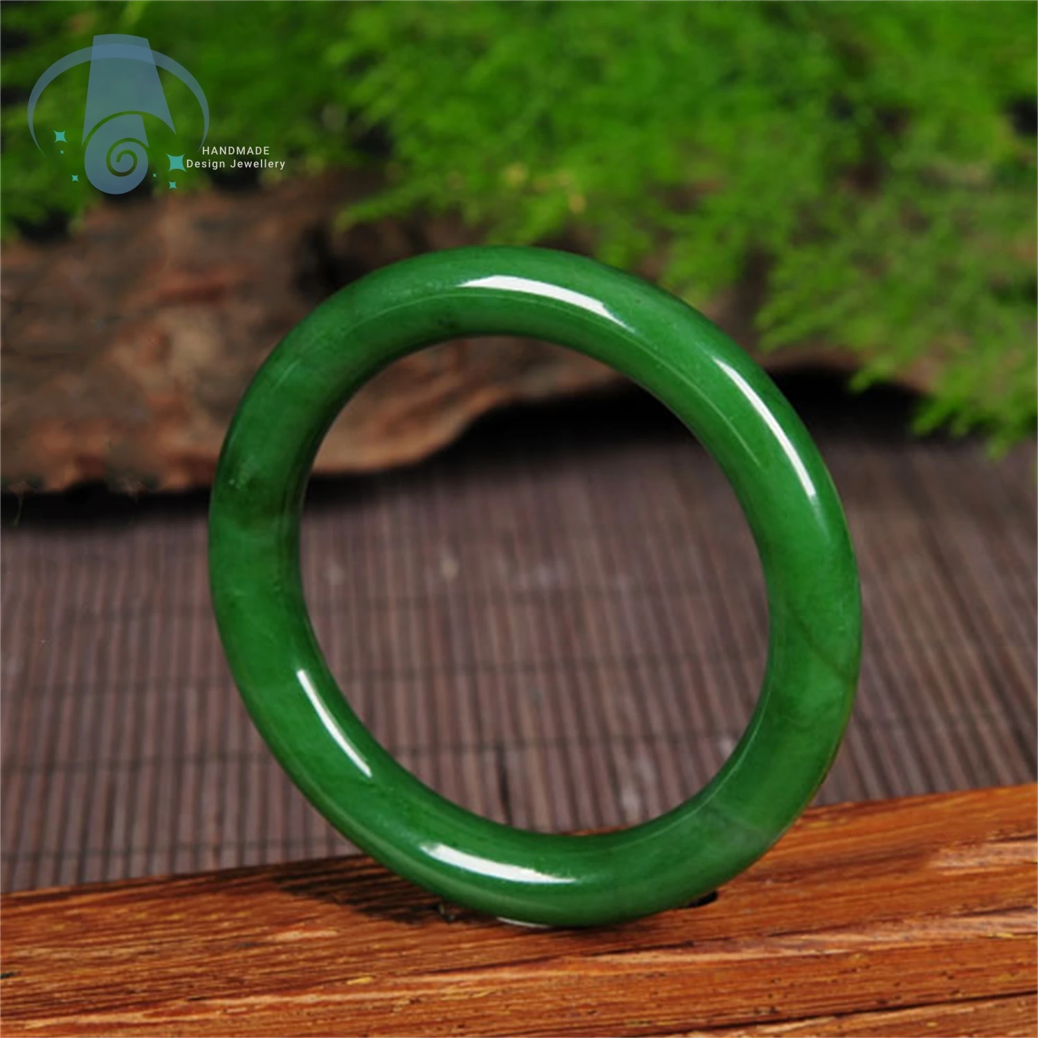 Natural Hetian Jade Bangle Spinach Green Old Pit Round Slender Bracelet for Women Classic Elegant High Quality Charming Jewelry