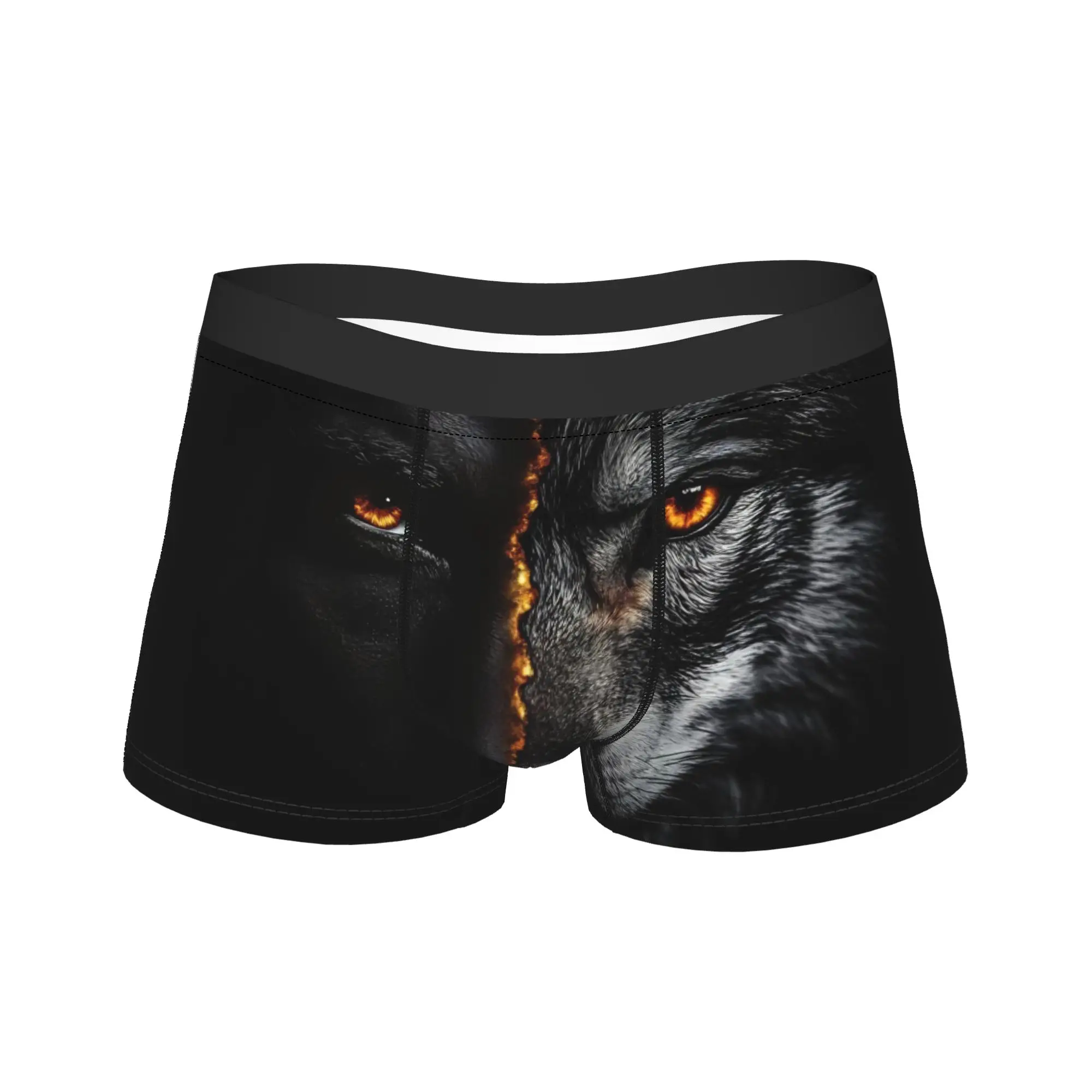 

Men Fire Wolf Face Boxers NoveltyGift Underwear Boxer Briefs